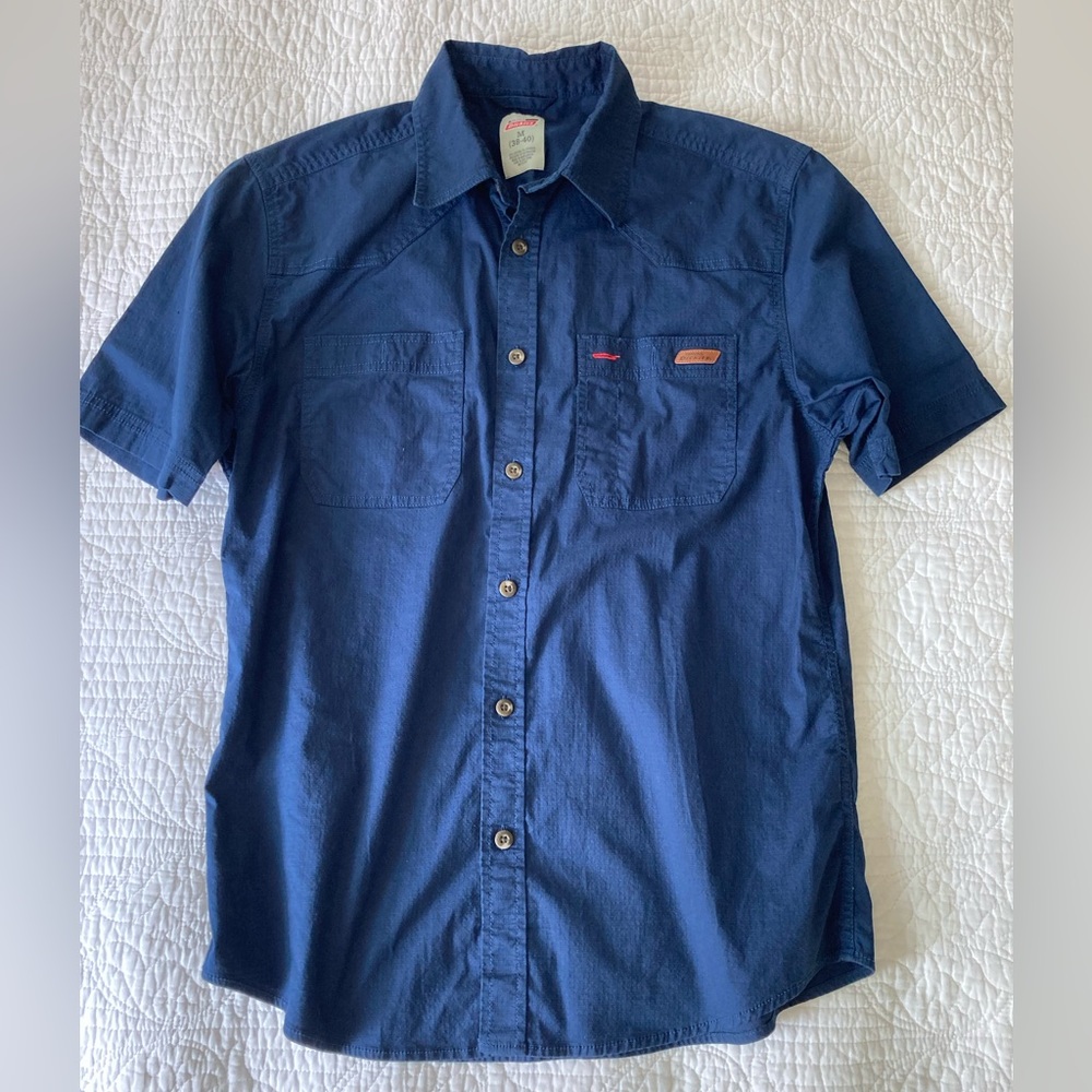 Dickies Blue Workwear Button Down Shirt Medium
